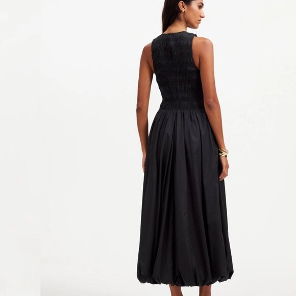 Madewell The Melody Bubble-Hem Smocked Midi Dress in Poplin NWT - Picture 11 of 12